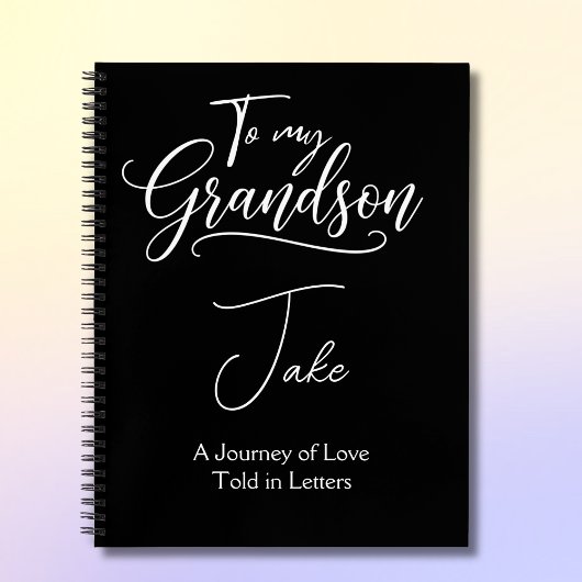 Carnet To My Grandson Personalized Black