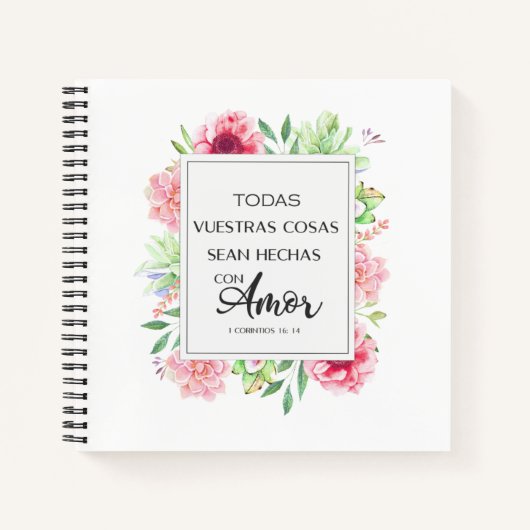 Carnet Todas vuestras cosas sean hechas con amor (Devant)