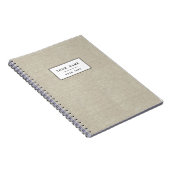 Carnet Toile beige rustique imprimée (Côté Droit)