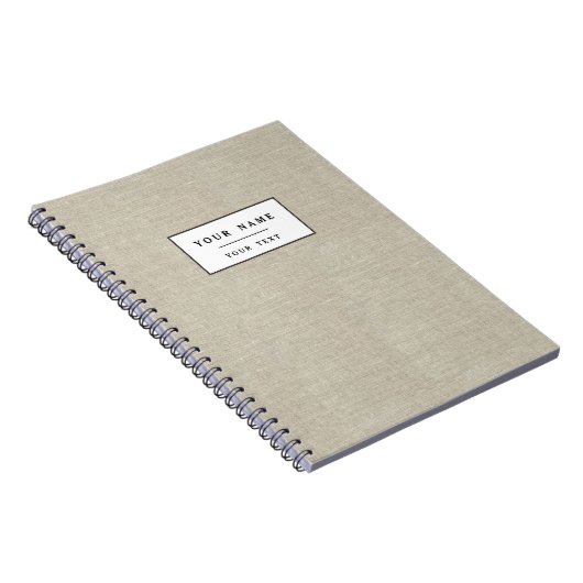 Carnet Toile beige rustique imprimée (Côté Droit)