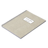 Carnet Toile beige rustique imprimée (Côté gauche)