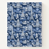 Carnet Toile Bleu Parisien complexe à motif (Dos)