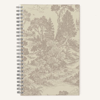 Carnet Toile de bois Forêt Animaux Botanique Vintage