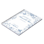 Carnet Toile de Jouy Bleue Fleurs Lettres à la Fille qui  (Côté gauche)