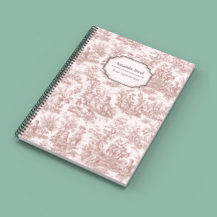 Carnet Toile de Jouy Vintage Brun Clair de Style Campagna