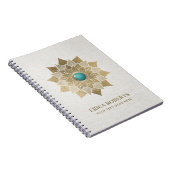 Carnet Toile élégante de mandala de fleur de Lotus d'or (Côté Droit)