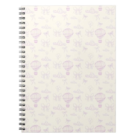 Carnet Toile Hot Air-Balloon And Bows Seamless Pattern (Devant)