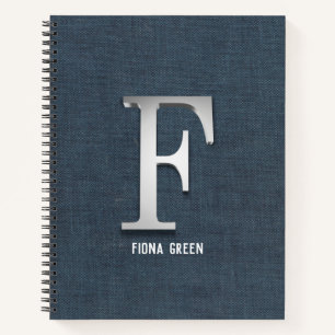 Carnet Toile initiale en argent