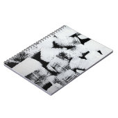 Carnet Toile peinte abstraite noir blanc. (Côté gauche)