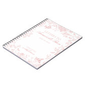 Carnet Toile rose De Jouy Lettres florales à fille d'anni (Côté gauche)