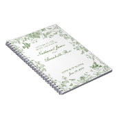 Carnet Toile Verte De Jouy Lettres Mariages Mariée & Sall (Côté Droit)