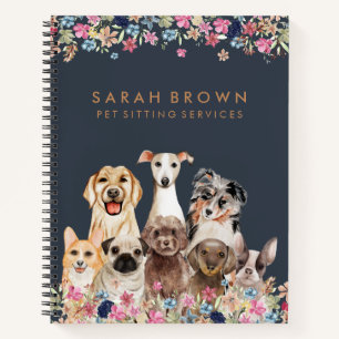Carnet Toiletteur pour chien mignon marron navy petit bes