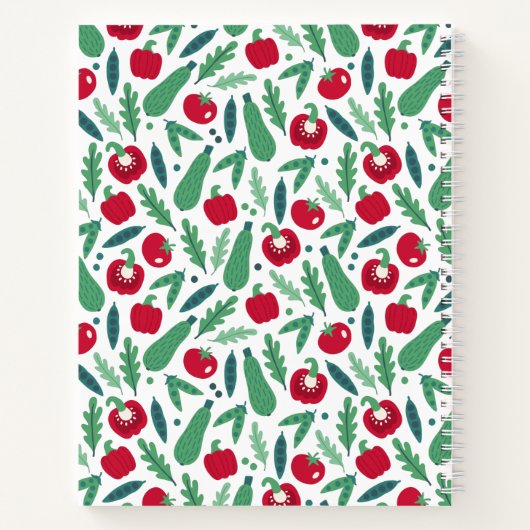 Carnet Tomate + Concombre Motif végétal w Nom Recette (Dos)