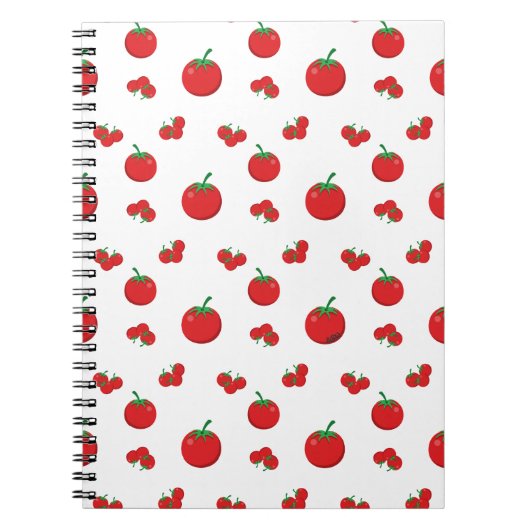 Carnet Tomates Rouges sur Fond Blanc (Devant)