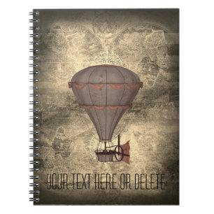 Carnet Ton vintage de sépia de Steampunk de ballon des