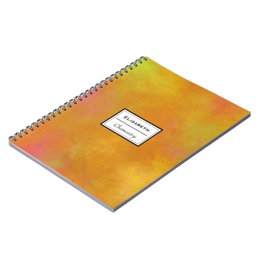 Carnet Tons Abstraits chauds en orange jaune et rose (Côté gauche)