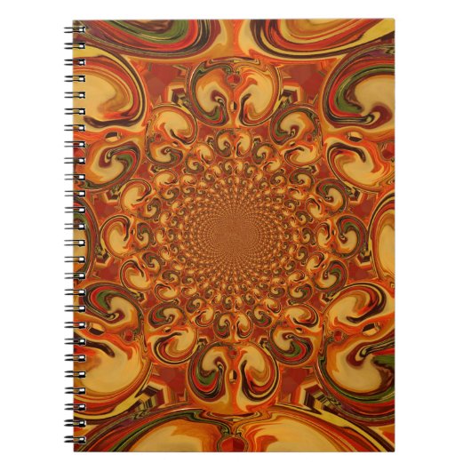 Carnet Tons Abstraits orange, marron et vert (Devant)