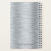 Carnet Tons argentés texture aluminium brossé métallique (Verso)