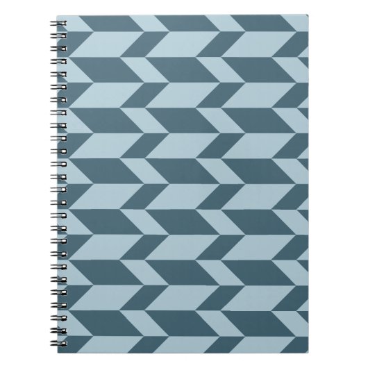 Carnet Tons Bleus Gras Deux Tons Flèche Chevron (Devant)
