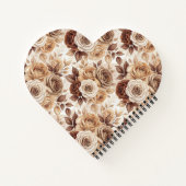 Carnet Tons café Floral Rose Motif (Dos)