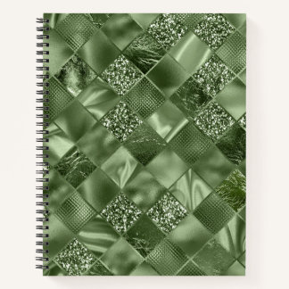 CARNET TONS DE DIAMONDE VERT SHIMMER PLAID