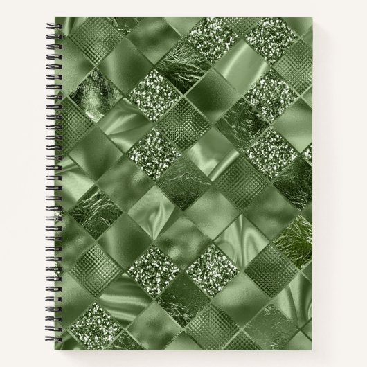 CARNET TONS DE DIAMONDE VERT SHIMMER PLAID (Devant)