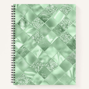 CARNET TONS DE DIAMONDE VERT SHIMMER PLAID