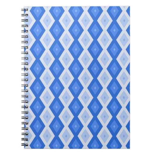 Carnet Tons de motif de diamant bleu (Devant)