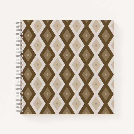 Carnet Tons de motif diamant brun (Devant)