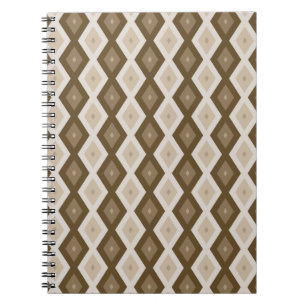 Carnet Tons de motif diamant brun