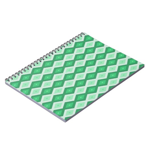 Carnet Tons de motif diamant vert (Côté gauche)