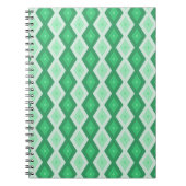 Carnet Tons de motif diamant vert (Devant)