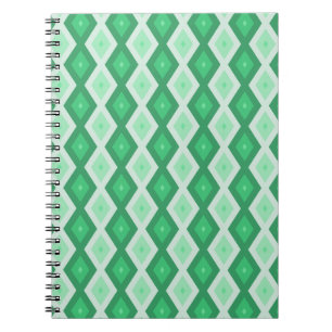 Carnet Tons de motif diamant vert