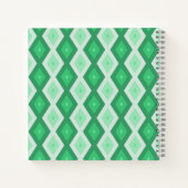 Carnet Tons de motif diamant vert (Dos)