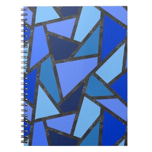 Carnet Tons de motif en vitrail bleu (Devant)