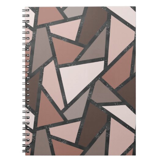 Carnet Tons de motif en vitrail marron (Devant)