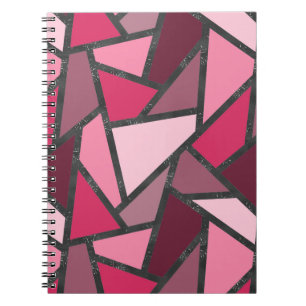 Carnet Tons de motif en vitrail rose