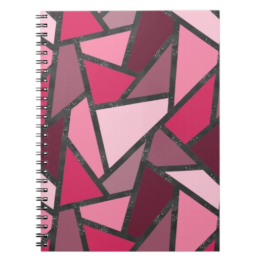 Carnet Tons de motif en vitrail rose (Devant)