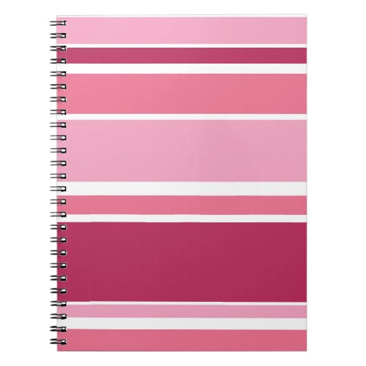 Carnet Tons de rayures roses (Devant)