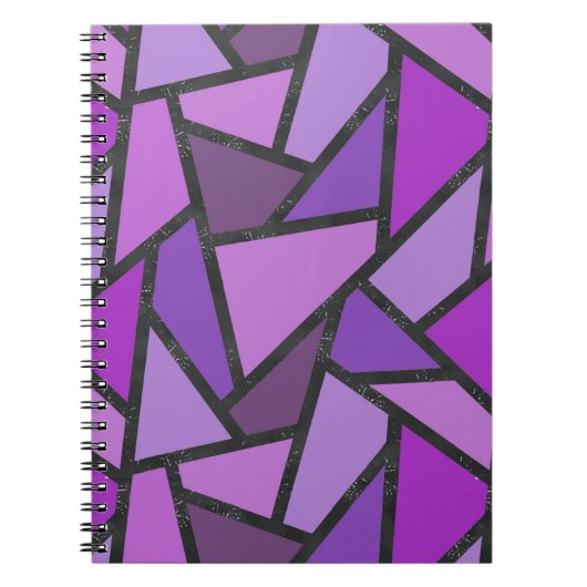 Carnet Tons de vitrail violet motif (Devant)