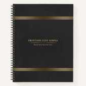 Carnet Tons dorés Tons Tissus En Cuir Gris Foncé (Devant)