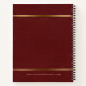 Carnet Tons dorés Tons Tissus En Cuir Rouge Foncé (Dos)