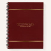 Carnet Tons dorés Tons Tissus En Cuir Rouge Foncé (Devant)