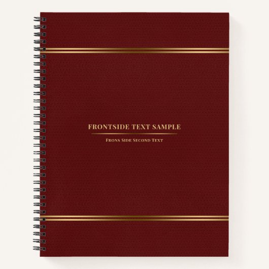 Carnet Tons dorés Tons Tissus En Cuir Rouge Foncé (Devant)