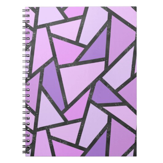 Carnet Tons du motif en vitrail lilas (Devant)