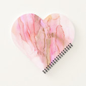 Carnet Tons roses dans les nuages d'encre avec or (Dos)