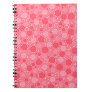 Carnet tons rouges corail avec des pois dans le style rét