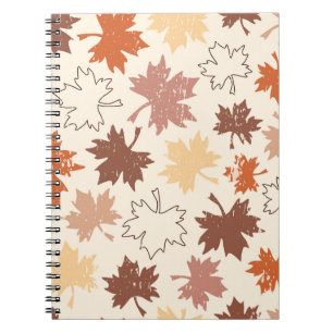 Carnet Tons terreux de la feuille d'érable d'automne acti