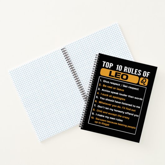 Carnet Top 10 Rules Of Leo, Leo Facts Traits (Intérieur)