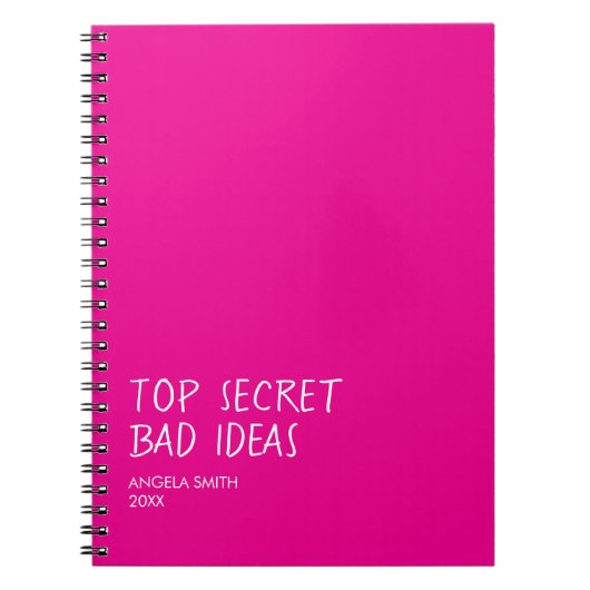 Carnet Top Secret Bad Ideas Notebook – Funny Dark Humor (Devant)